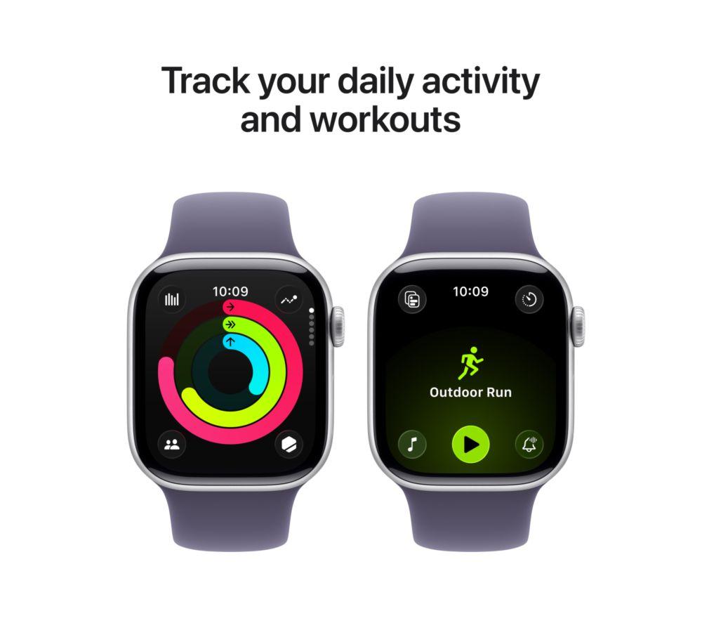 APPLE Watch Series 11 - 42 mm Silver Aluminium Case with Purple Fog Sport Band, M/L image number 4 of 10