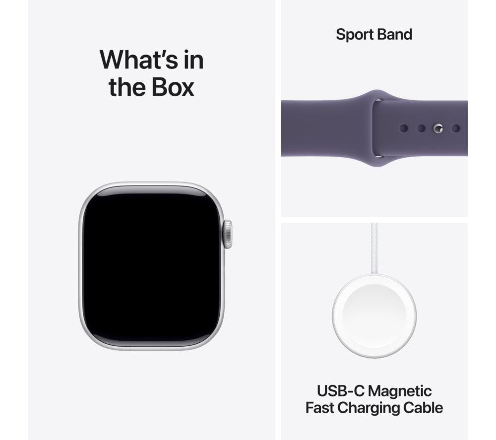 APPLE Watch Series 11 - 42 mm Silver Aluminium Case with Purple Fog Sport Band, M/L image number 9 of 10