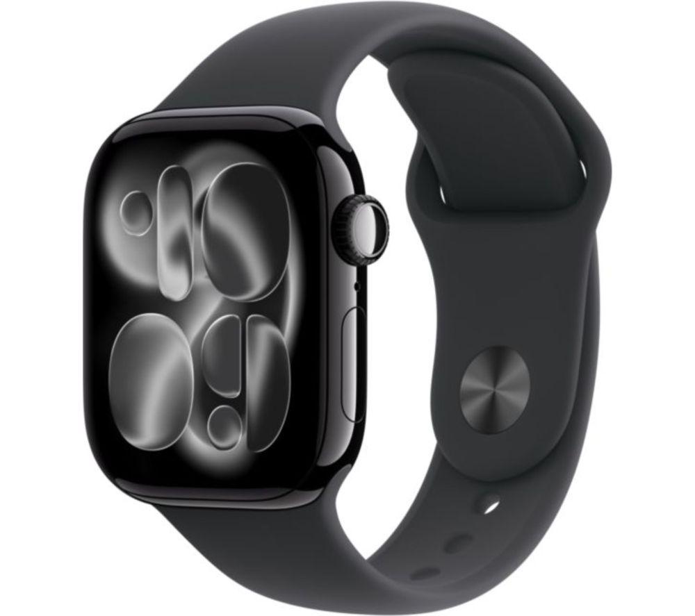 APPLE Watch Series 11 Cellular - 42 mm Jet Black Aluminium Case with Black Sport Band, S/M
