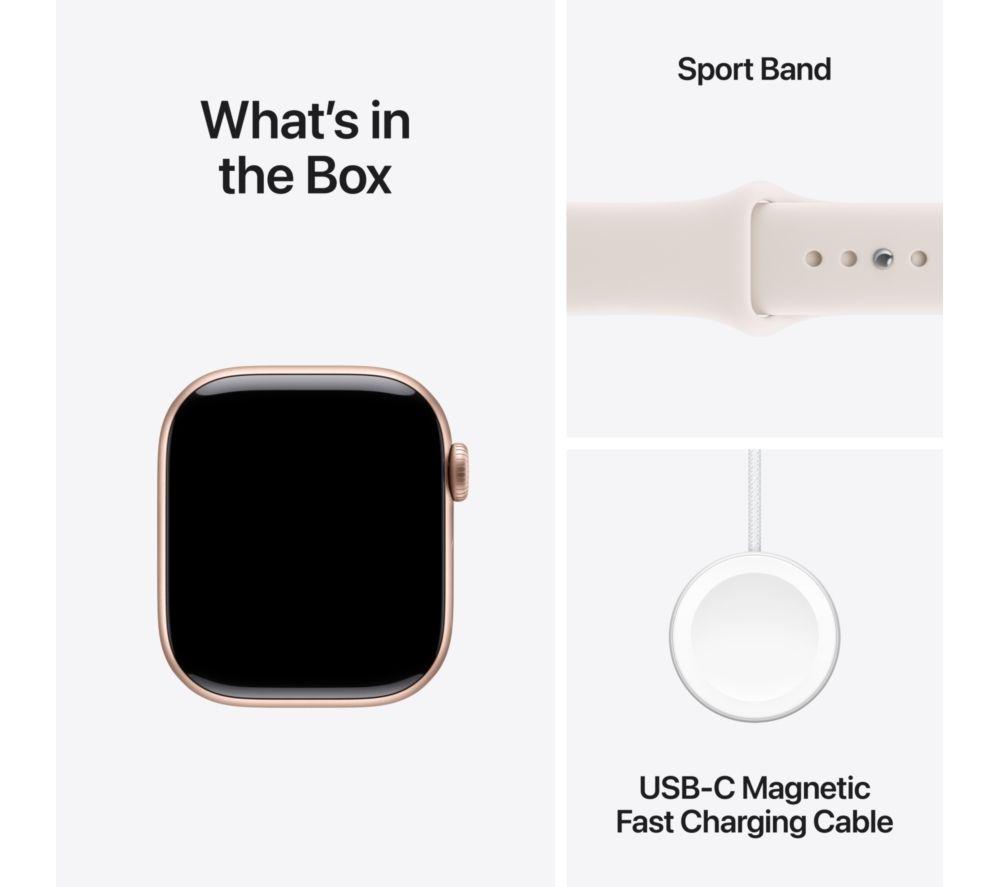 APPLE Watch Series 11 Cellular - 42 mm Rose Gold Aluminium Case with Light Blush Sport Band, M/L image number 9 of 10