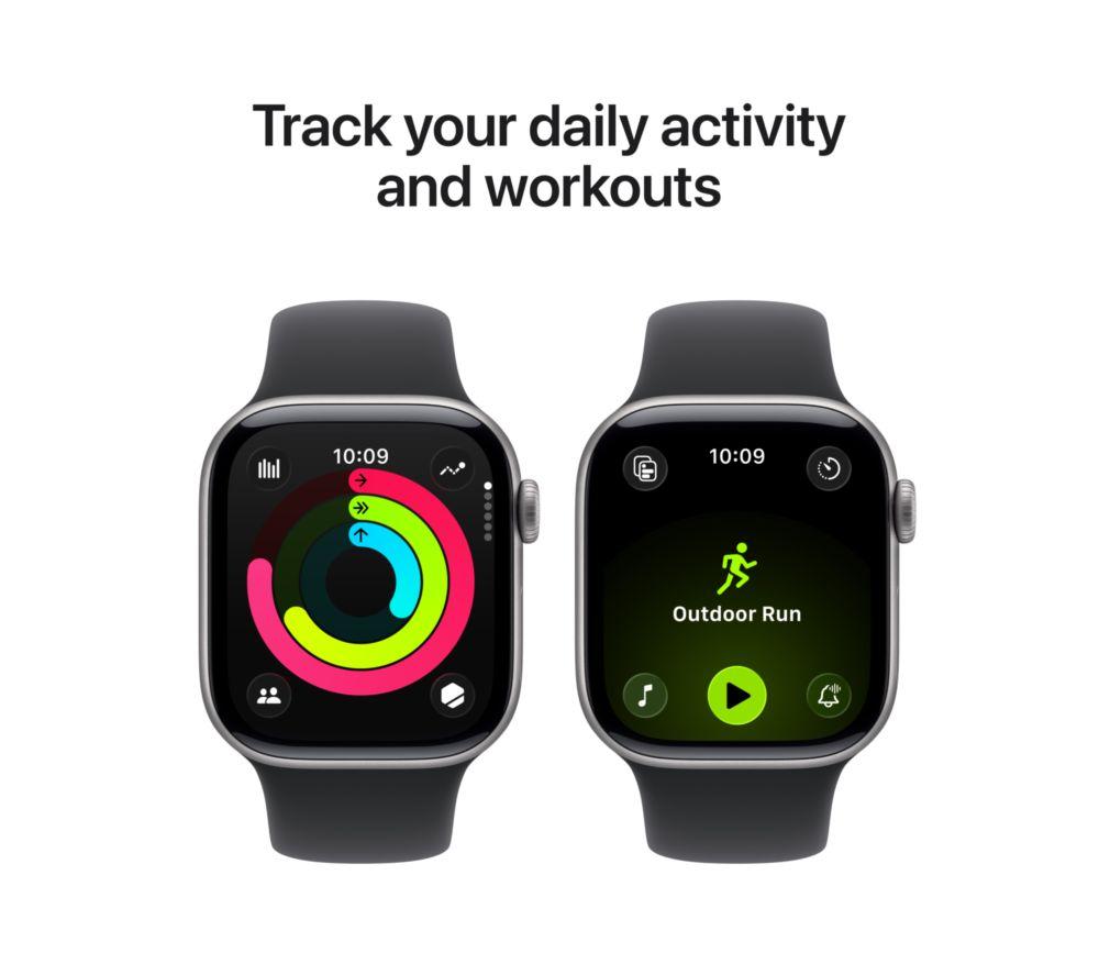 APPLE Watch Series 11 Cellular - 42 mm&nbsp;Space Grey Aluminium Case with Black Sport Band, M/L image number 4 of 10