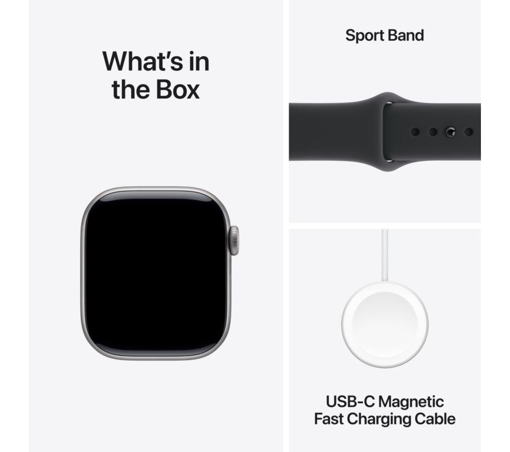 APPLE Watch Series 11 Cellular - 42 mm&nbsp;Space Grey Aluminium Case with Black Sport Band, M/L image number 9 of 10
