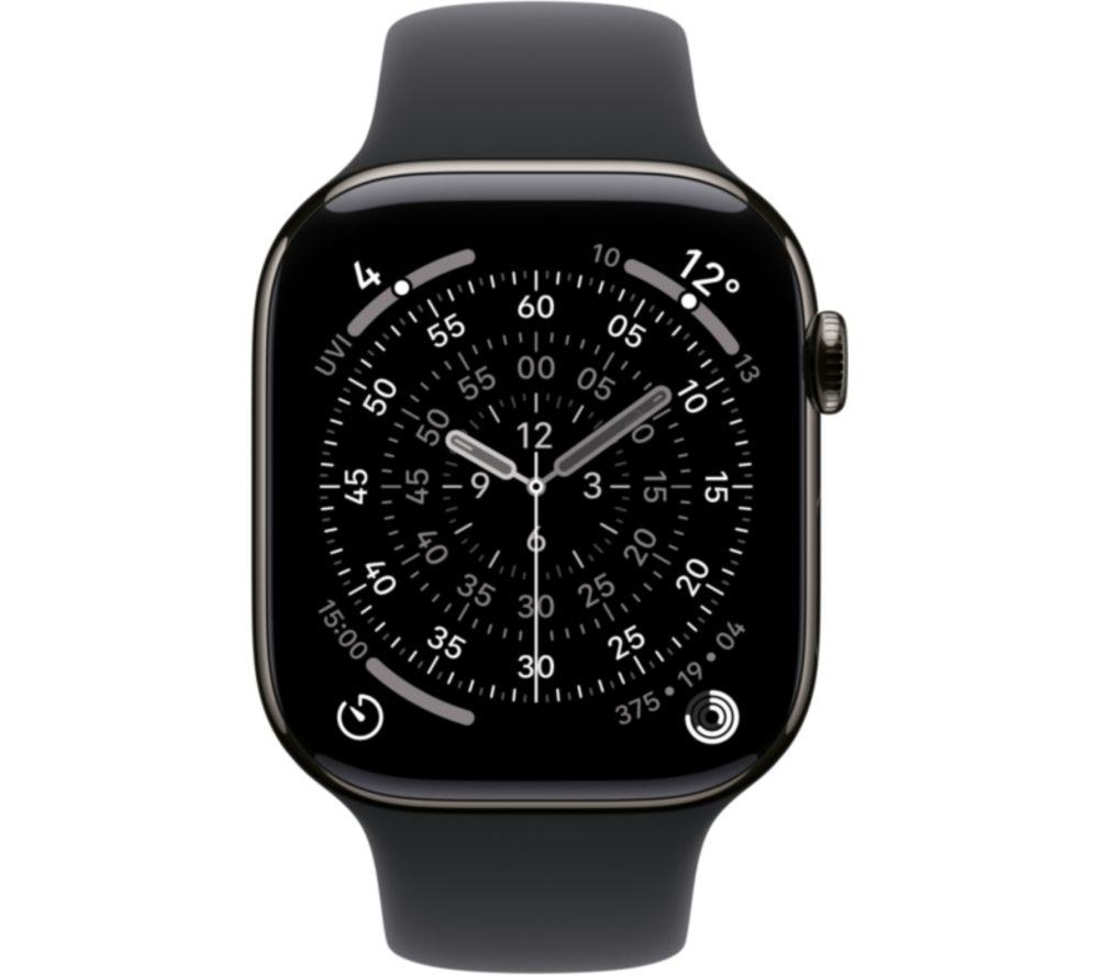 APPLE Watch Series 11 Cellular - 42 mm Slate Titanium Case with Black Sport Band, S/M image number 2 of 10