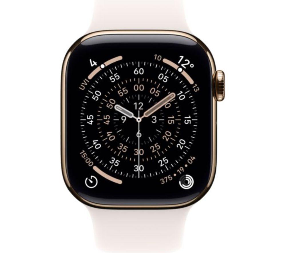 APPLE Watch Series 11 Cellular - 42 mm&nbsp;Gold Titanium Case with Light Blush Sport Band, S/M image number 2 of 10