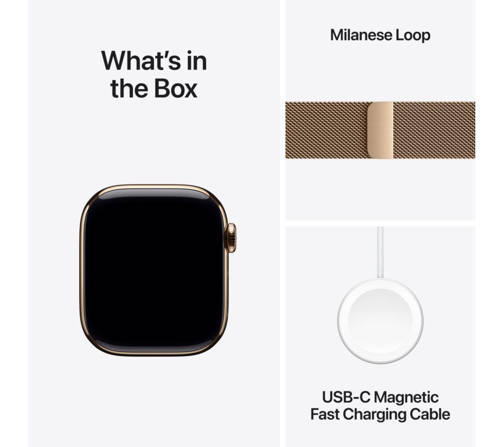 APPLE Watch Series 11 Cellular - 42 mm&nbsp;Gold Titanium Case with Gold Milanese Loop image number 9 of 10