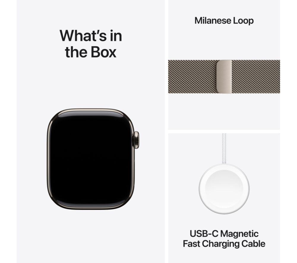 APPLE Watch Series 11 Cellular - 42 mm&nbsp;Natural Titanium Case with Natural Milanese Loop image number 9 of 10