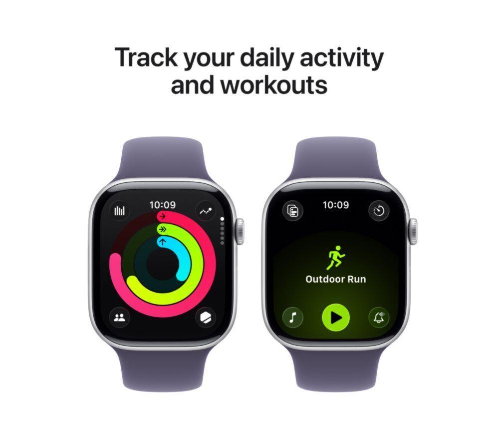 APPLE Watch Series 11 Cellular - 46 mm Silver Aluminium Case with Purple Fog Sport Band, S/M image number 4 of 10
