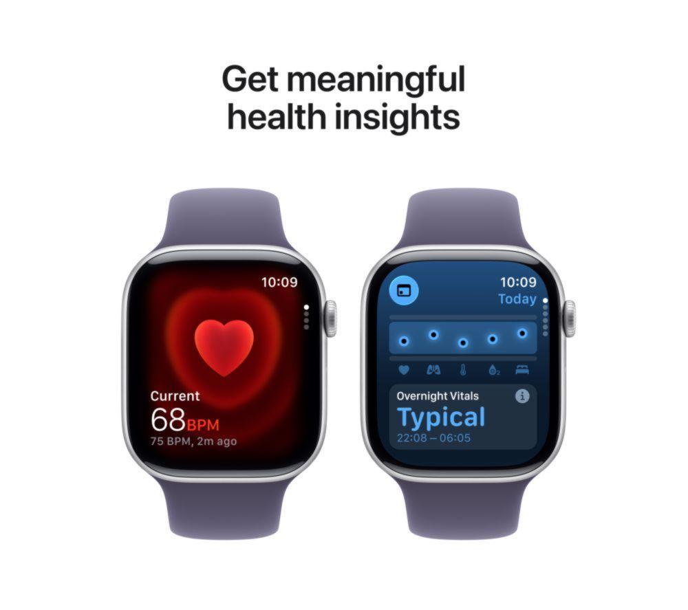 APPLE Watch Series 11 Cellular - 46 mm Silver Aluminium Case with Purple Fog Sport Band, S/M image number 5 of 10