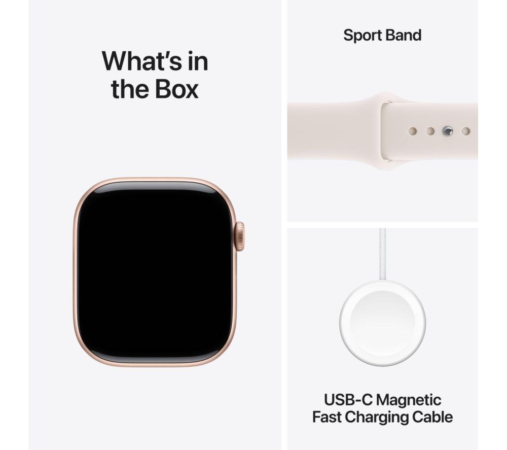 APPLE Watch Series 11 Cellular - 46 mm&nbsp;Rose Gold Aluminium Case with Light Blush Sport Band, M/L image number 8 of 10