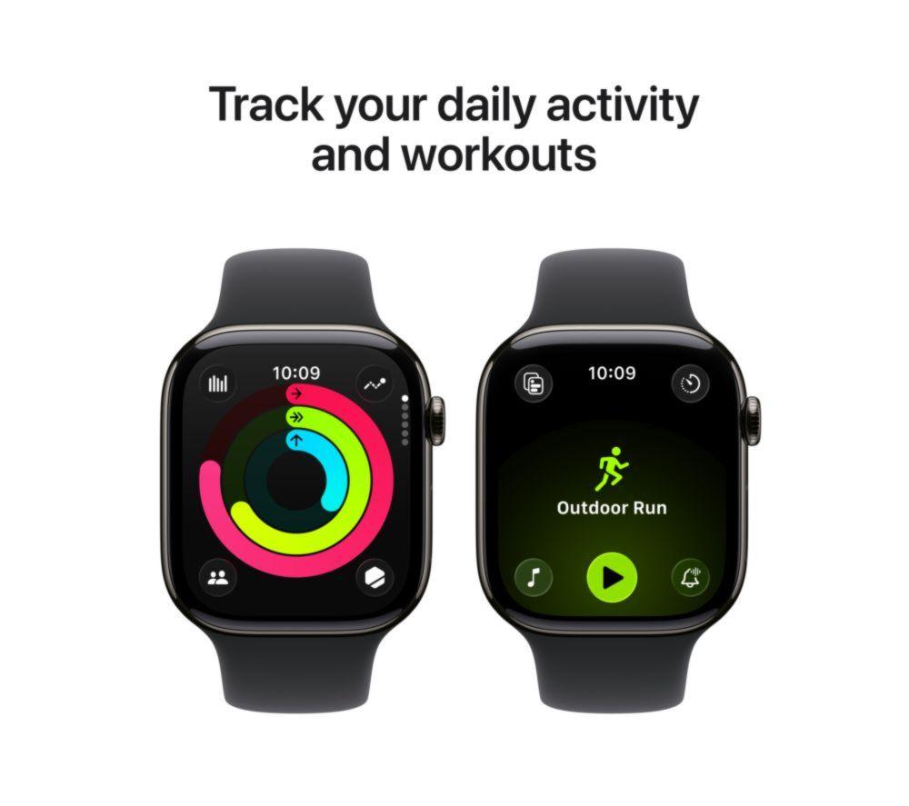 APPLE Watch Series 11 Cellular - 46 mm Slate Titanium Case with Black Sport Band, S/M image number 4 of 10