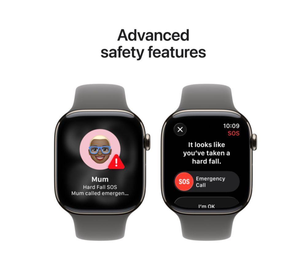 APPLE Watch Series 11 Cellular - 46 mm Natural Titanium Case with Stone Grey Sport Band, S/M image number 6 of 10