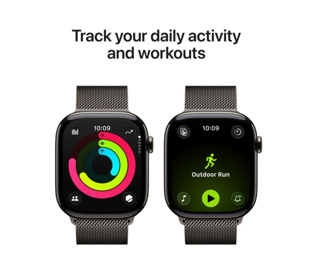 APPLE Watch Series 11 Cellular - 46 mm&nbsp;Slate Titanium Case with Slate Milanese Loop, S/M image number 4 of 10