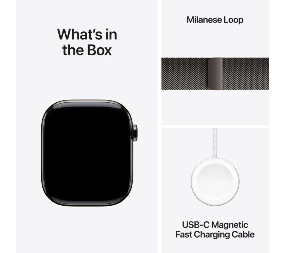 APPLE Watch Series 11 Cellular - 46 mm&nbsp;Slate Titanium Case with Slate Milanese Loop, S/M image number 9 of 10