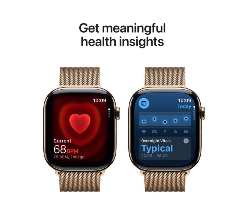 APPLE Watch Series 11 Cellular - 46 mm&nbsp;Gold Titanium Case with Gold Milanese Loop, S/M image number 5 of 10
