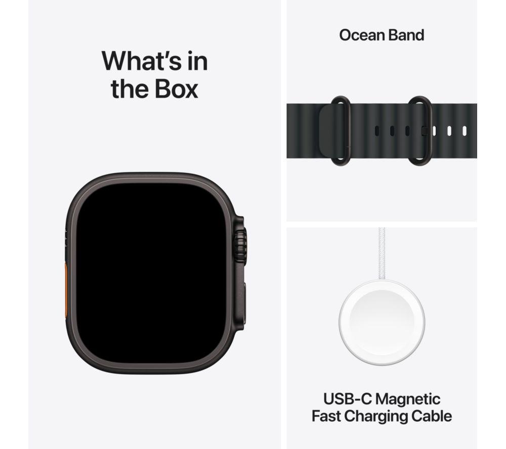 APPLE Watch Ultra 3 Cellular - 49 mm Black Titanium Case with Black Ocean Band image number 9 of 10