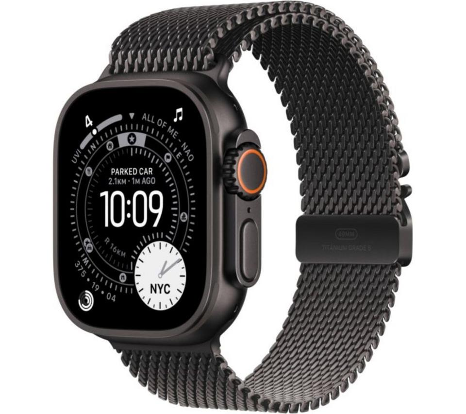 APPLE Watch Ultra 3 Cellular - 49 mm Black Titanium Case with Black Titanium Milanese Loop, Large