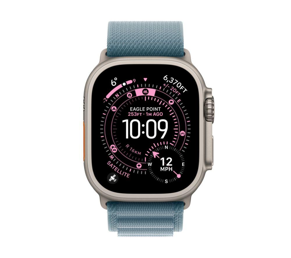 APPLE Watch Ultra 3 Cellular - 49 mm Natural Titanium Case with Light Blue Alpine Loop, Large image number 2 of 10