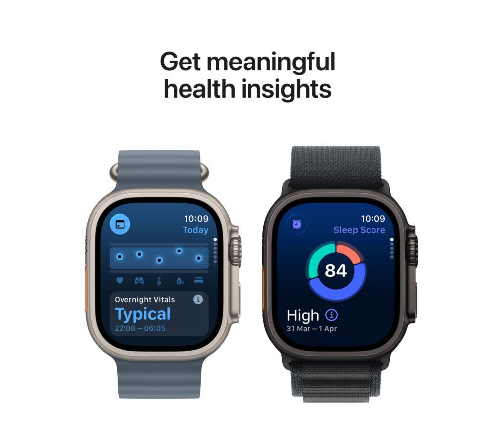 APPLE Watch Ultra 3 Cellular - 49 mm Natural Titanium Case with Light Blue Alpine Loop, Large image number 8 of 10