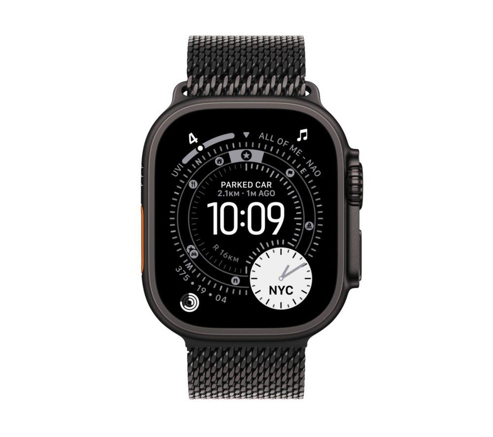 APPLE Watch Ultra 3 Cellular - 49 mm Black Titanium Case with Black Titanium Milanese Loop, Small image number 2 of 10