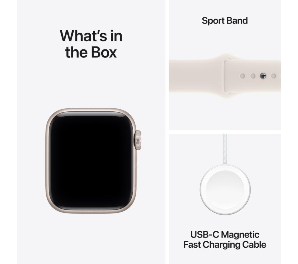 APPLE Watch SE 3 - 40 mm Starlight Aluminium Case with Starlight Sport Band, M/L image number 9 of 10