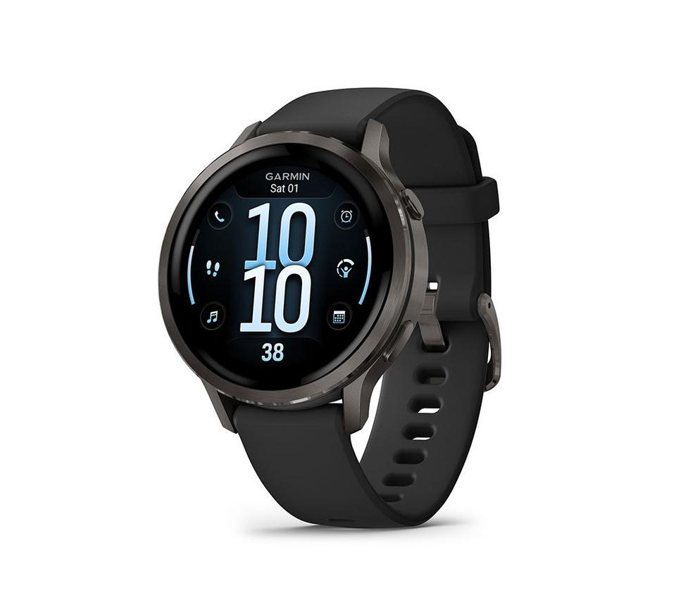 GARMIN Venu 4 Smart Watch - Slate with Black Silicone Band, 41 mm