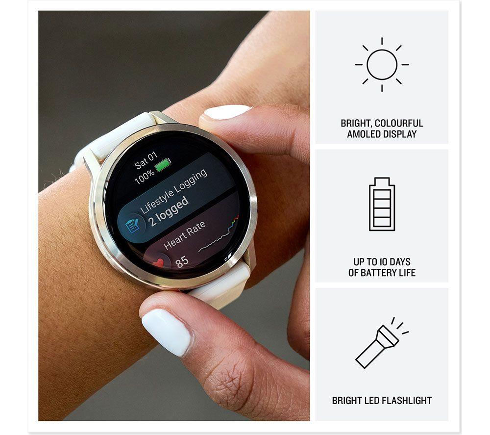 GARMIN Venu 4 Smart Watch - Silver with Periwinkle Silicone Band, 41 mm image number 10 of 15