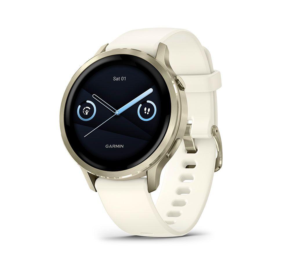 GARMIN Venu 4 Smart Watch - Lunar Gold with Bone Silicone Band, 41 mm