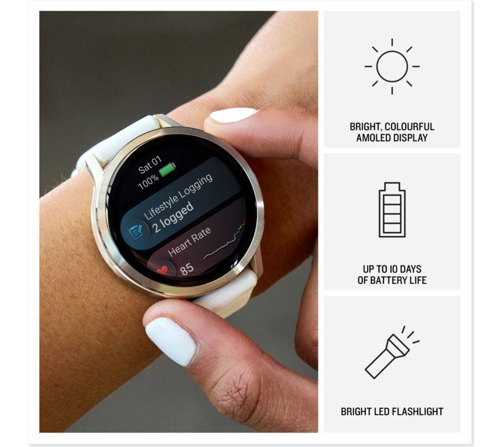 GARMIN Venu 4 Smart Watch - Lunar Gold with Bone Silicone Band, 41 mm image number 3 of 15