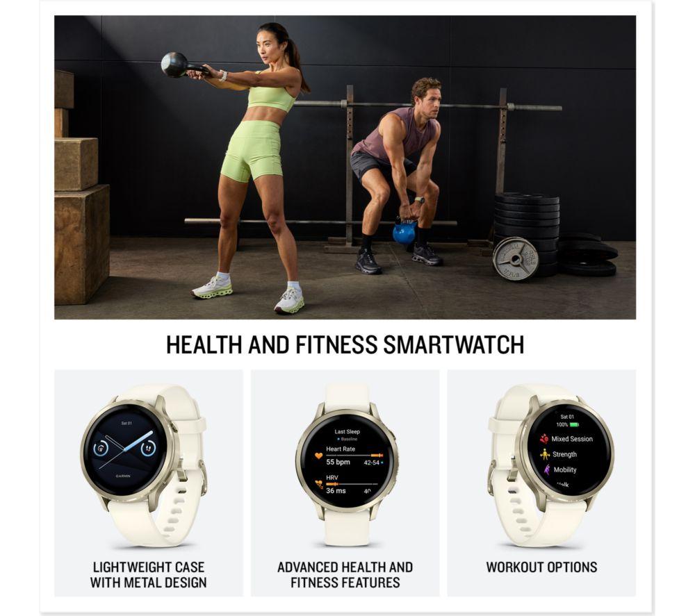 GARMIN Venu 4 Smart Watch - Lunar Gold with Bone Silicone Band, 41 mm image number 5 of 15