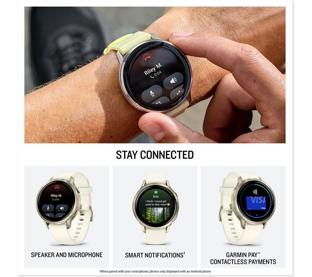 GARMIN Venu 4 Smart Watch - Lunar Gold with Bone Silicone Band, 41 mm image number 11 of 15