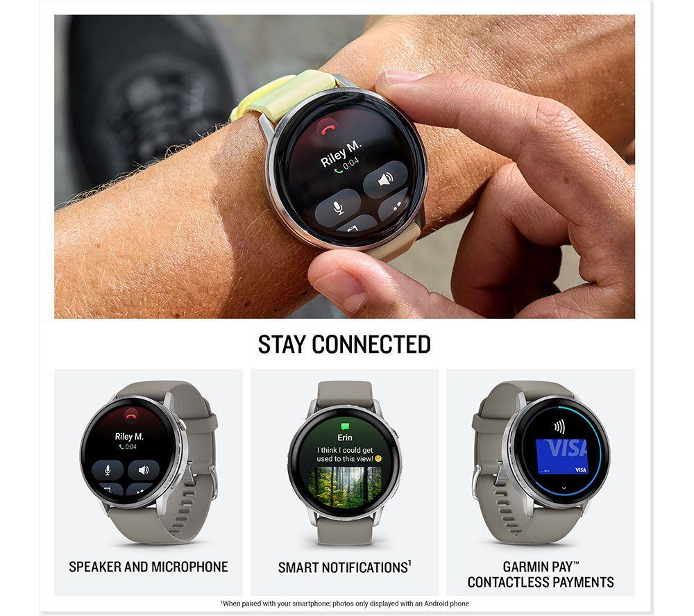 GARMIN Venu 4 Smart Watch - Slate with Black Silicone Band, 45 mm image number 4 of 8