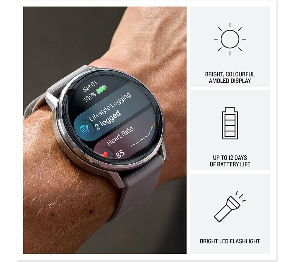 GARMIN Venu 4 Smart Watch - Silver with Citron Silicone Band, 45 mm image number 3 of 8
