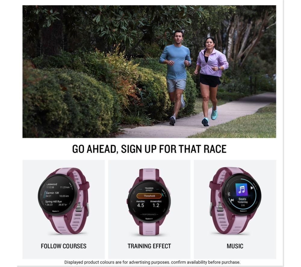 GARMIN Forerunner 165 Music Sports Watch - Mist Grey & Whitestone, 43 mm image number 6 of 7
