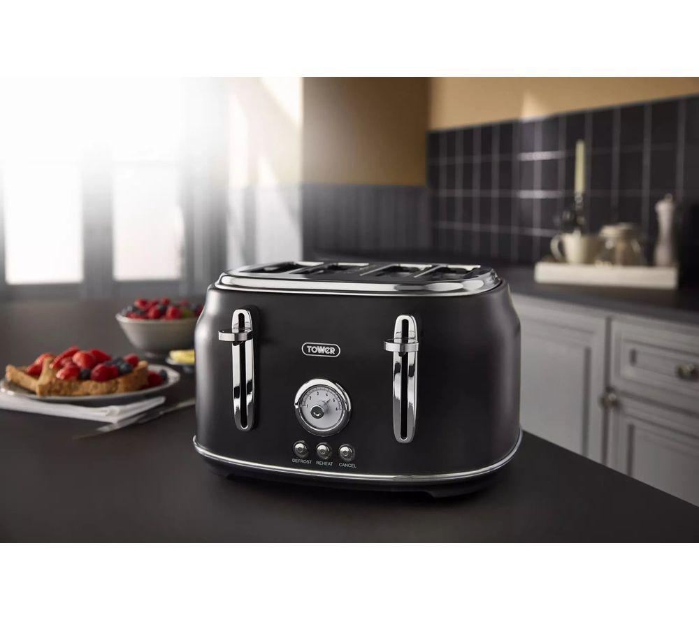 TOWER Renaissance 4-Slice Toaster and Kettle Bundle - Black image number 2 of 7