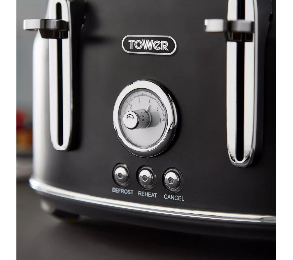 TOWER Renaissance 4-Slice Toaster and Kettle Bundle - Black image number 3 of 7