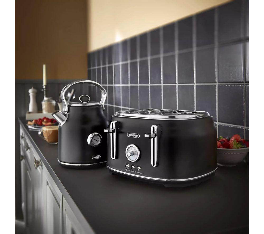 TOWER Renaissance 4-Slice Toaster and Kettle Bundle - Black image number 7 of 7