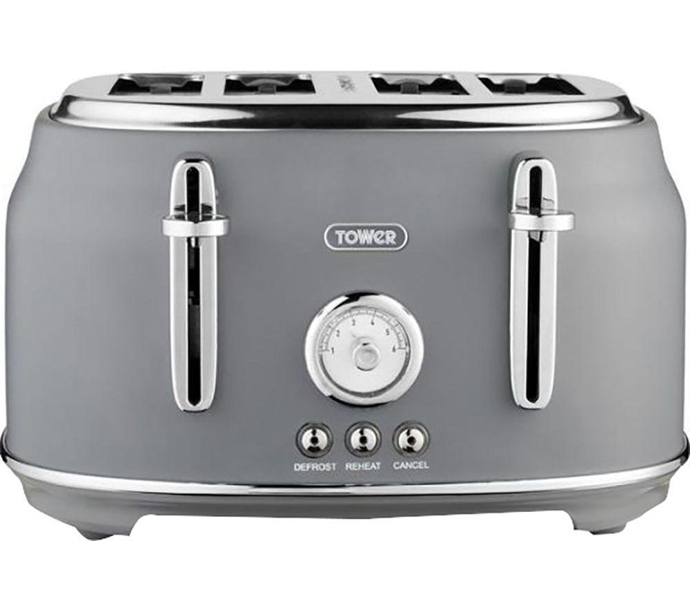 TOWER Renaissance 4-Slice Toaster and Kettle Bundle - Grey image number 2 of 9