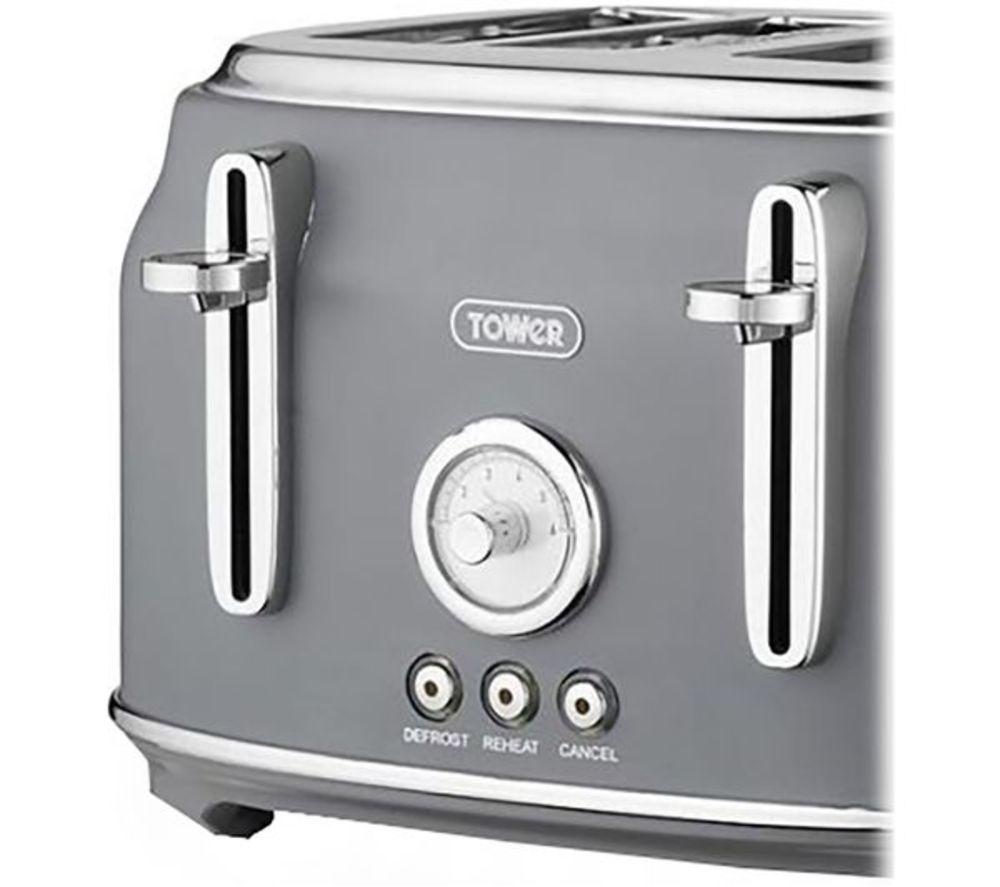 TOWER Renaissance 4-Slice Toaster and Kettle Bundle - Grey image number 3 of 9
