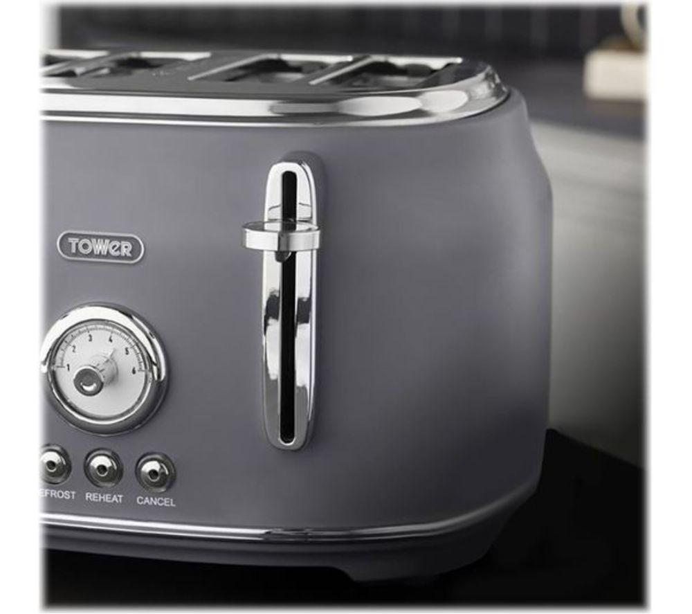 TOWER Renaissance 4-Slice Toaster and Kettle Bundle - Grey image number 5 of 9