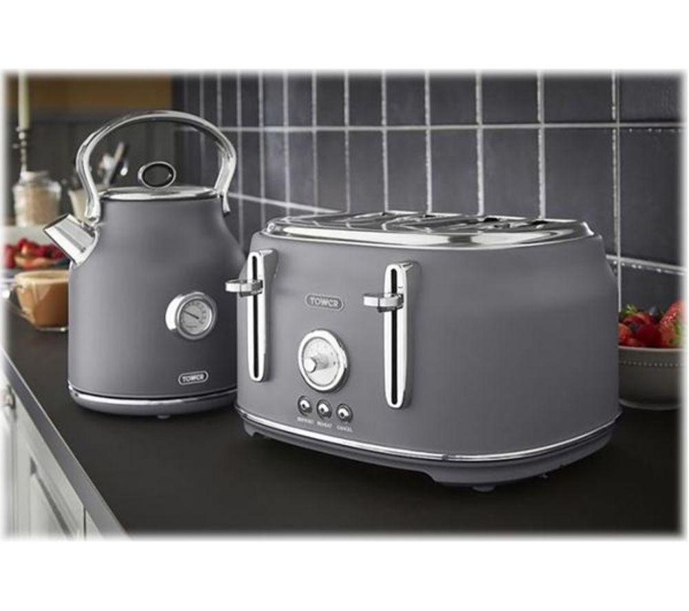 TOWER Renaissance 4-Slice Toaster and Kettle Bundle - Grey image number 9 of 9