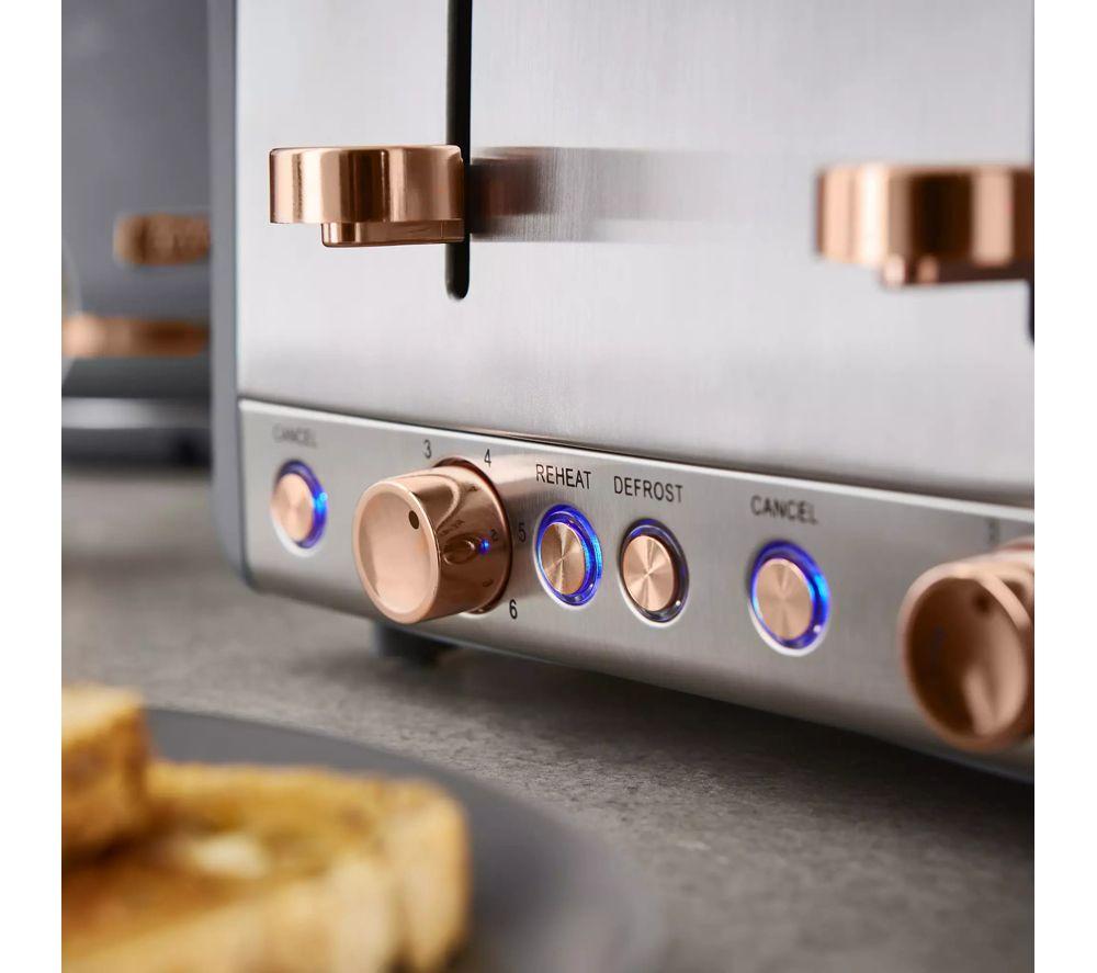 TOWER Cavaletto 4-Slice Toaster and Kettle Bundle - Grey image number 3 of 7