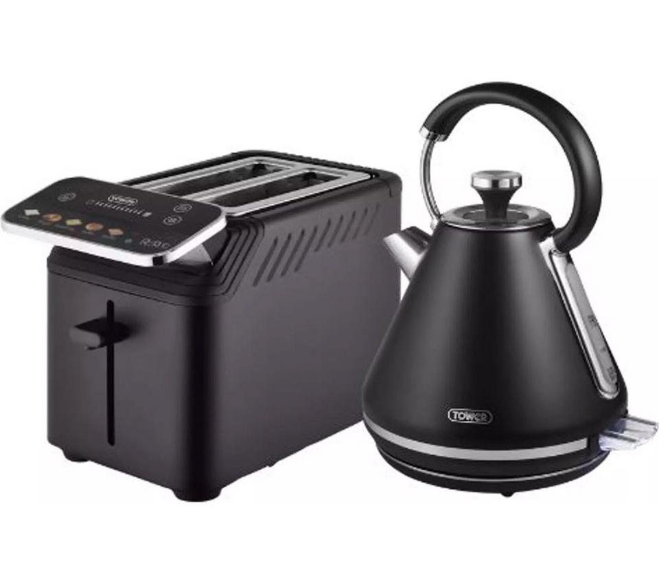 TOWER Mirage 2-Slice Toaster and Traditional Kettle Bundle - Black