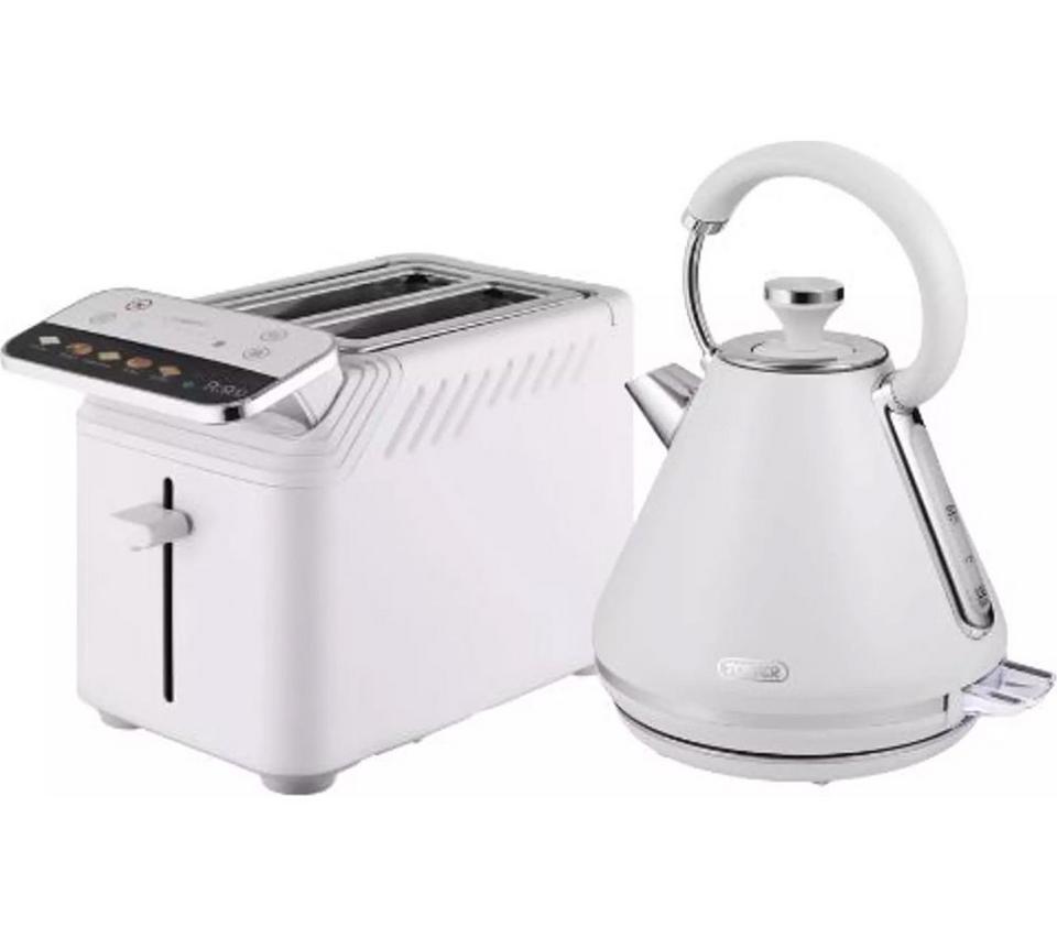 TOWER Mirage 2-Slice Toaster and Traditional Kettle Bundle - White