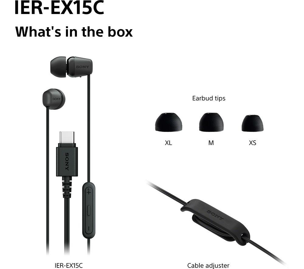 SONY IER-EX15C USB-C Earphones - Black image number 10 of 10