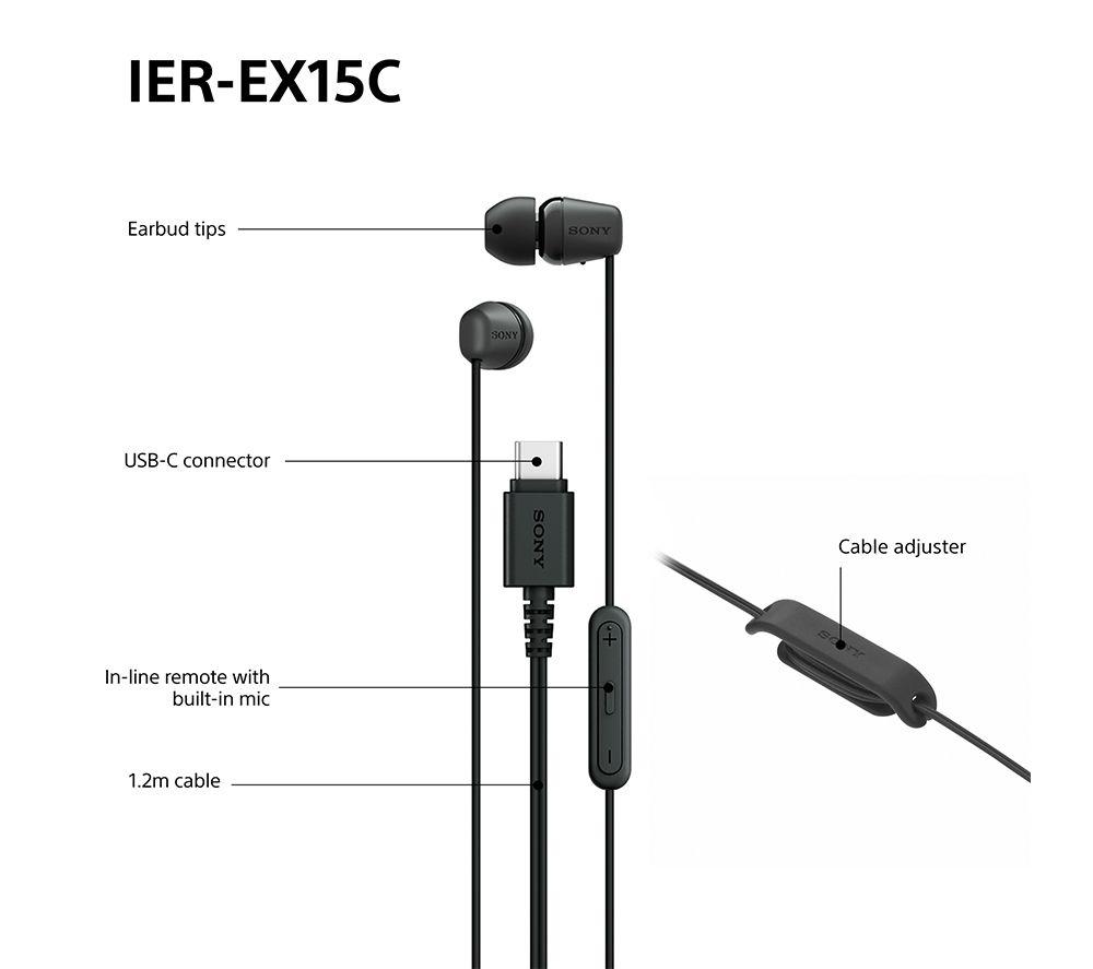 SONY IER-EX15C USB-C Earphones - Blue image number 9 of 10