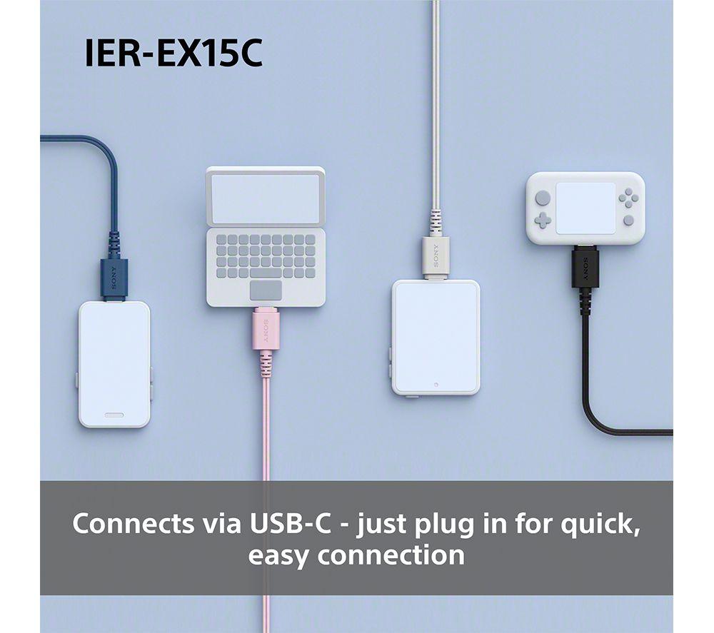 SONY IER-EX15C USB-C Earphones - Pink image number 2 of 9