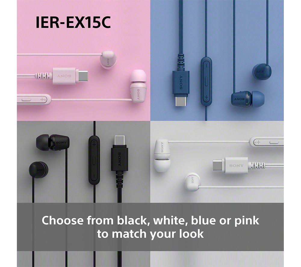 SONY IER-EX15C USB-C Earphones - White image number 7 of 9