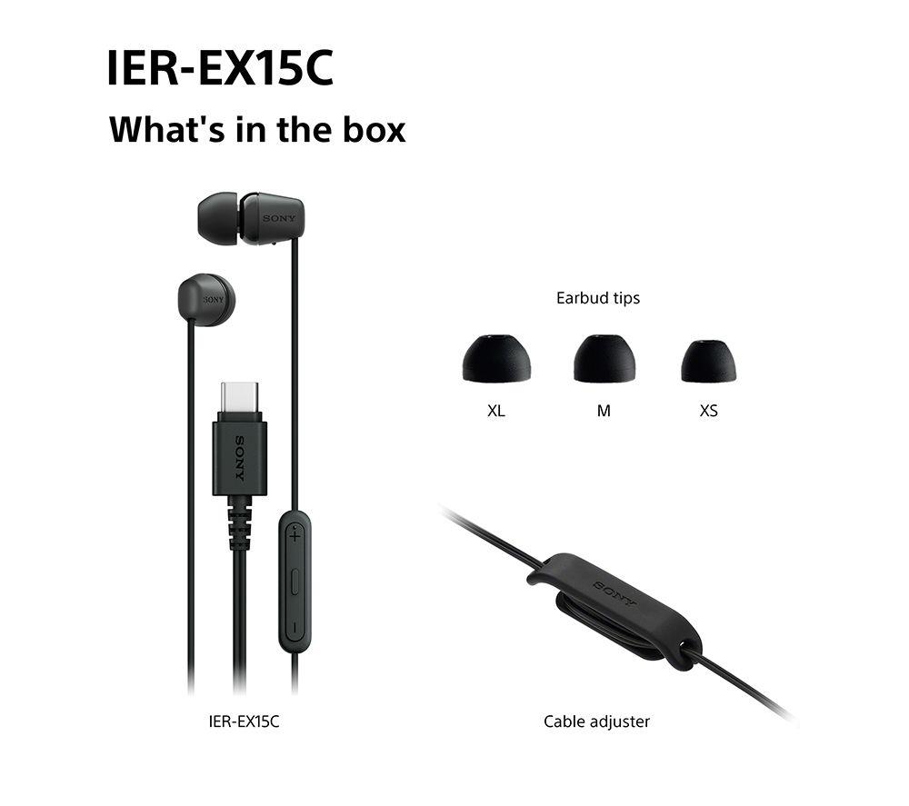 SONY IER-EX15C USB-C Earphones - White image number 10 of 10