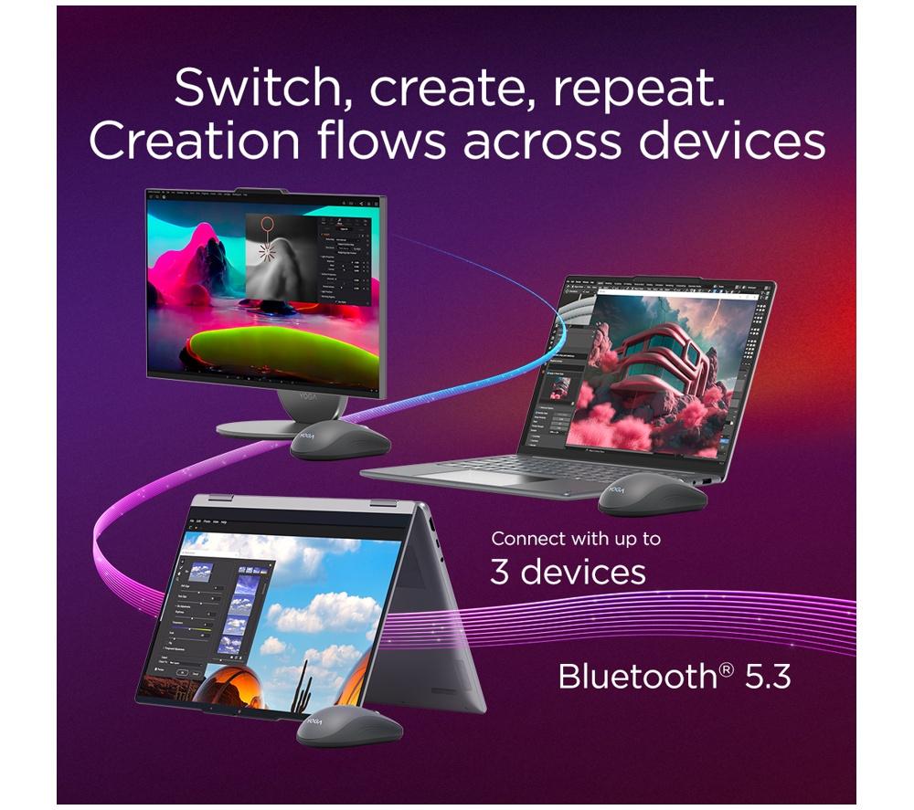 LENOVO Yoga Silent Wireless Optical Mouse - Cosmic Blue image number 6 of 8