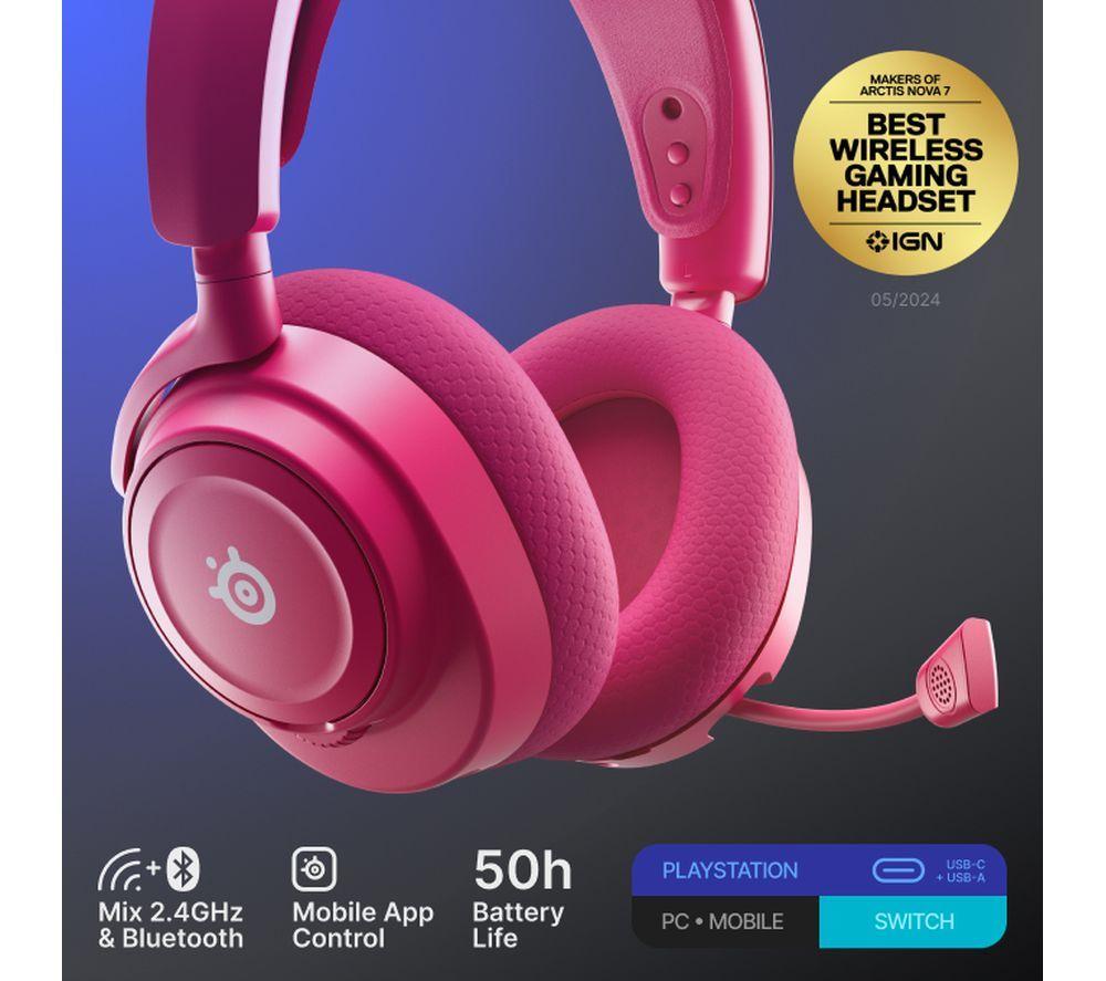 STEELSERIES Arctis Nova 7P Gen 2 Wireless PS5 Gaming Headset - Magenta image number 3 of 9